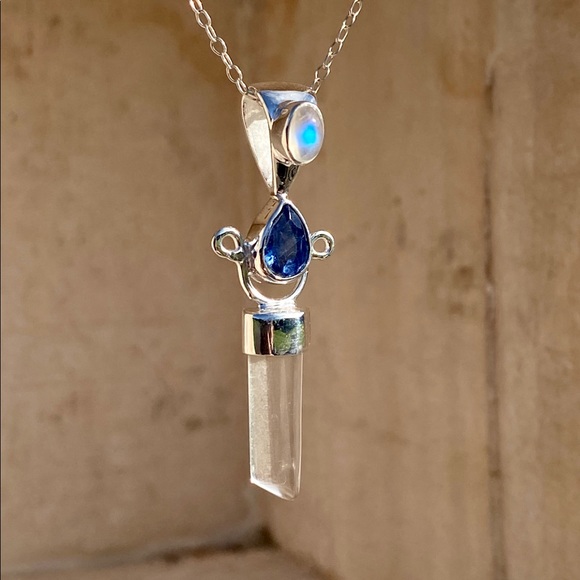 Kyanite & Crystal Quartz Necklace - Picture 9 of 15
